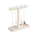 Coward Jewelry Organizer Stand, Velvet Necklace Bracelet Watch Ring Display Holder with Tray, Multi-use Jewelry Display Stand for Women Girls Dresser Nightstand (Beige) - color: Beige Gold End
