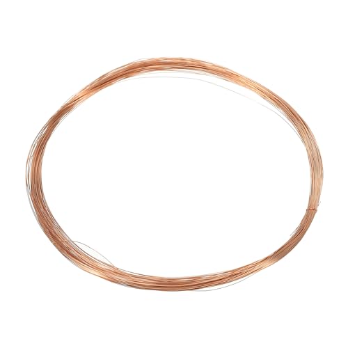 PATIKIL 49 Feet Solid Bare Copper Wire, 36 Gauge 99.9% Pure Copper Wire 0.2mm Soft Beading Wire Metal Plant Stem Ties for Jewelry Craft (15m) - size: 0.2mmx15m