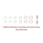 EuTengHao 1504pcs Open Jump Ring and Lobster Clasps Jewelry Repair Tools Jewelry Making Supplies Kit with Jewelry Making Accessories for Necklace Making Repair (Rose Gold) - color: Rose Gold