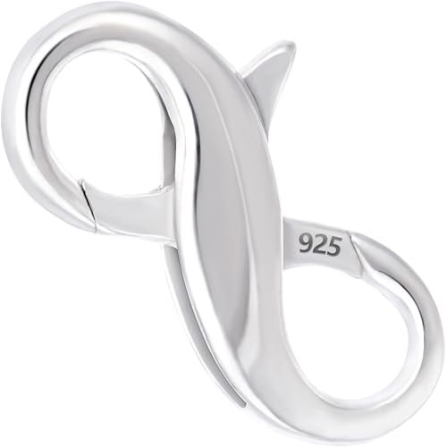 Pndeyo 925 Sterling Silver Lobster Claw Clasps, Double Opening Necklace Enhancer Shortener, Spring Jewelry Clasps for Bracelet Anklet Jewelry Making - color: Silver-1pc-0.59"×0.31"