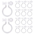 20 Pieces Clear Clip-on Earring Converters Component Resin Earring Findings Fit 0.75mm Pins for Non-Pierced Ears DIY Earring Making Supplies