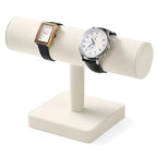 Oirlv Microfiber T-bar Bracelet Watch Organizer Display Stand Professional Jewelry Bracelet Display for Selling (Creamy-white,Microfiber) - color: Creamy-white