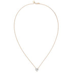 PAVOI 14K Gold Plated Post Faux Diamond Round Solitaire Pendant Halo Necklace | Gold Necklace for Women | Slider Adjustable - style: Heart