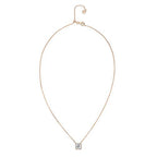 PAVOI 14K Gold Plated Post Faux Diamond Round Solitaire Pendant Halo Necklace | Gold Necklace for Women | Slider Adjustable - style: Princess