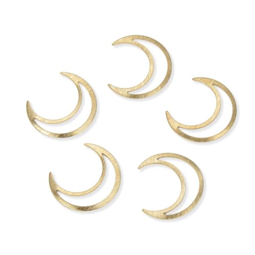 20pcs Adabele Brushed Raw Brass 16mm Filigree Moon Connector Component Earring Findings No Plated/Coated for Jewelry Craft Making CF-C3 - size: Filigree Moon (16mm)