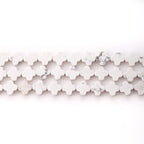 8mm Natural Howlite Gemstone Faceted Clovers Beads Four-Leaf Spacer Loose Beads for DIY Jewelry Making Beads - color: Howlite