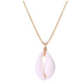Natural Seashell Shell Scallop Pendant Choker Necklace Adjustable 18K Gold Plated Cable Chain Handmade Jewelry for Women Girls - style: Cowrie Shell