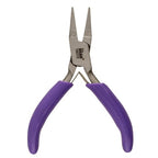 The Beadsmith Mini Series Flat Nose Plier – Grip, Hold, Flatten & Straighten Wire & Metal – 3-Inches, Purple Comfort Grip Handle, Single Leaf Spring, Polished Steel Head – Tools for Jewelry Making - style: Flat Nose