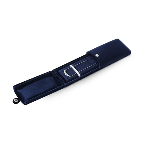 Resilient Velvet Long Jewelry Box for Necklace and Bracelet, Jewelry Organizer Holder for Women Girls Bridal, Pendant Necklace Storage Case for Travel Wedding Retail Display (Blue) - color: Blue, size: Long Chain Box
