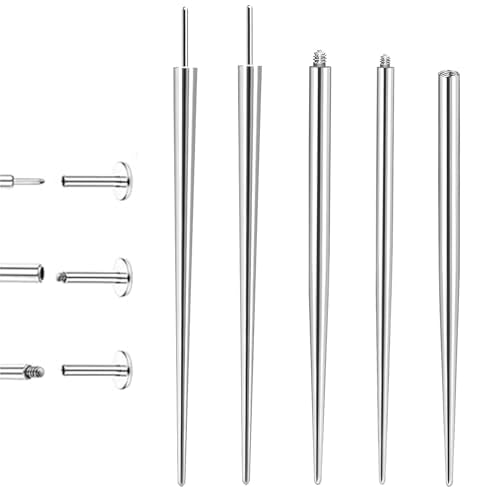 16G 18G Piercing Taper Insertion Tool – Stainless Steel Piercing Ball Grabber Tool Sets with Threadless Insertion Pin & Threader Tools Fit for Ear/Nose/Eyebrow/Lip Piercings - color: 16G(1.2mm), 18G(1.0mm)