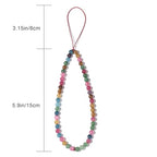 Semi-Precious Gem Stones Beaded Phone Charm Cell Phone Lanyard Wrist Strap Handmade Natural Gemstone Phone Chain string - color: Tourmaline