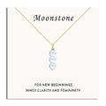 SmileBelle Crystal Necklace, Jade Necklace for Women as Anniversary Birthday Mothers Day Gifts for Women 14k Gold Black Tourmaline as Birthstone Jewelry for Girls Dainty Crystal Jewelry - color: White Moonstone