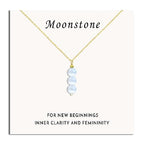 SmileBelle Crystal Necklace, Jade Necklace for Women as Anniversary Birthday Mothers Day Gifts for Women 14k Gold Black Tourmaline as Birthstone Jewelry for Girls Dainty Crystal Jewelry - color: White Moonstone