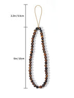 Semi-Precious Gem Stones Beaded Phone Charm Cell Phone Lanyard Wrist Strap Handmade Natural Gemstone Phone Chain string - color: Tiger Eye