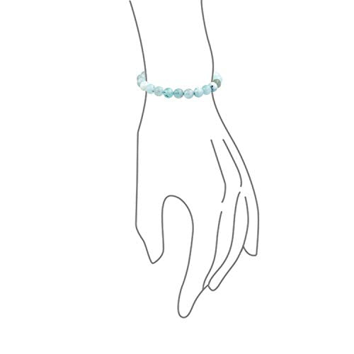 Bling Jewelry Natural Multi Color Semi Precious Gemstone Round Bead 8MM Strand Stackable Stretch Bracelet For Women Men Teen Unisex - color: Aquamarine
