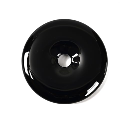 JM Design Black Onyx Donut Circle Pendant Size 40mm Sold Per Piece for Jewelry Making, Arts and Craft