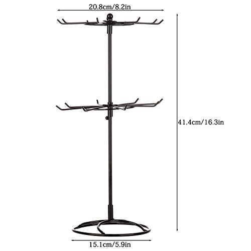 2 Tier Jewelry Display Holder,Retail Spinner Display Stand,Rotating Bracelet Storage Rack,Dressing Table,Black - color: Black 1Pcs