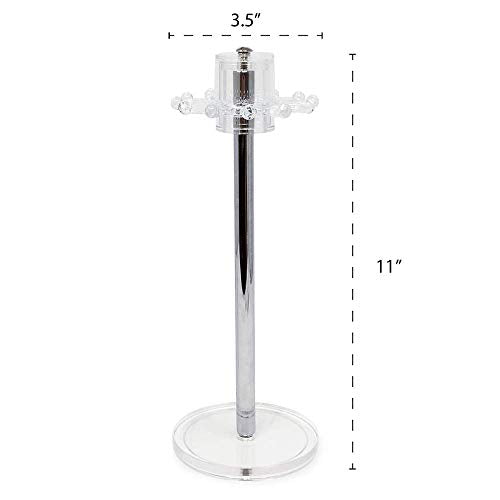 Isaac Jacobs Clear Acrylic Necklace Holder (12 Rotating Hooks) – Hanging Chain Organizer, Sleek & Sturdy Stand for Jewelry – Storage Solution- Bedroom- Bathroom - Countertop - Nightstand - size: 12 Hooks Rotating