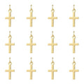 18K Gold Plated Cross Charms for Jewelry Making Brass Jesus Dangle Charm Cute Christ Pendants Bulk for Bracelets Necklaces Earrings DIY Crafts Supplies - color: 18K Gold 03