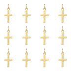 18K Gold Plated Cross Charms for Jewelry Making Brass Jesus Dangle Charm Cute Christ Pendants Bulk for Bracelets Necklaces Earrings DIY Crafts Supplies - color: 18K Gold 03