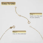 14K Solid Gold Necklace Extender Real Bracelet Extender 2 3 4 Inch Durable Adjustable Chain Gold Anklets Extension for Women 2" 3" 4" (14K Yellow Gold-4 IN) - color: 14K Yellow Gold-4 IN