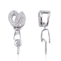 5pcs Adabele Authentic 925 Sterling Silver 15mm Swan Design Pendant Bails Cubic Zirconia Clip Tarnish Resistant for DIY Craft Jewelry Making SS202-3 - size: 15mm Swan Design Pinch Bail with CZ