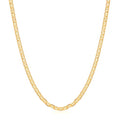 Barzel 18K Gold Plated Mariner Chain Necklace for Women, Flat Marina - Made in Brazil - color: 3MM Gold, size: 16 Inches