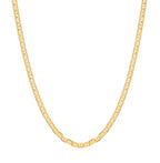Barzel 18K Gold Plated Mariner Chain Necklace for Women, Flat Marina - Made in Brazil - color: 3MM Gold, size: 16 Inches