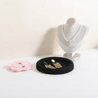 Velvet Necklace display stand for Selling, Jewelry Bust Mannequin for Show, Small Necklace Holder Stand【Beige】 - color: Beige