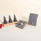 GemeShou Grey Necklace display stand, Velvet Jewelry necklace display holder for selling, small metal earring neck storage organizer, online jewelry photography props【Grey】 - color: grey