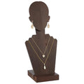 PH PandaHall Wooden Mannequin Jewelry Stand Portable Bust Shaped Necklace Display Stand Organizer Wood Earring Jewelry Display for Vendors Earrings Multiple Necklaces, 5×4.3×11.5"