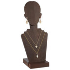 PH PandaHall Wooden Mannequin Jewelry Stand Portable Bust Shaped Necklace Display Stand Organizer Wood Earring Jewelry Display for Vendors Earrings Multiple Necklaces, 5×4.3×11.5"
