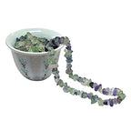 Multi Fluorite Pre Drilled Natural Crystals Crushed Chips Beads for Jewelry Making, DIY Handmade Healing Crystals (25 Inch Strand) - color: Multi Fluorite