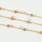 YOUBEIYEE 16.4 Feet Colorful Crystal Chain for Jewelry Making 18K Gold Plated Brass Jewelry Chains Bulk Light Gold Bar Chain Link Necklace Bracelet DIY for Women - color: Rhinestone