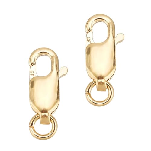 5pcs Adabele Real 1/20 14K Gold Filled 8mm (0.31 Inch) Small Italian Rectangle Lobster Trigger Clasps Open Jump Ring for DIY Craft Jewelry Making JK3-B4 - color: 14K Gold Filled, size: 8mm (0.31") Small - 5pcs