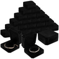 Ecation 24 Pcs Velvet Bracelet Box Classic Black Bracelet Gift Box Case for Jewelry Gift Storage Bangle Organizer Holder for Wedding Engagement Proposal Birthday Anniversary Jewelry Display