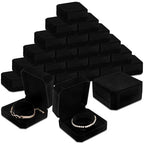 Ecation 24 Pcs Velvet Bracelet Box Classic Black Bracelet Gift Box Case for Jewelry Gift Storage Bangle Organizer Holder for Wedding Engagement Proposal Birthday Anniversary Jewelry Display