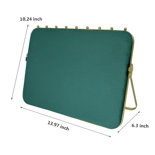 TANG SONG 10.24” Dual-Tone Metal Necklace Display Stand with Velvet Base – Jewelry Holder for Retail & Home (Green/White) - color: Green