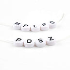 Song Xi 1200pcs White Round Acrylic Alphabet Beads - Black Letter Beads 4x7mm for Bracelets and Jewelry Making Key Chains - color: 1200pcs white black letter