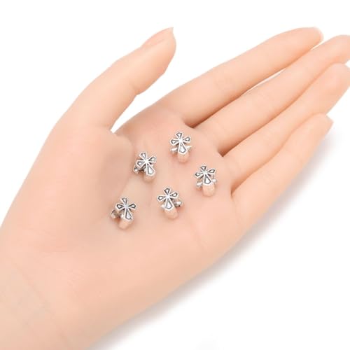 40pcs Cross Sign Large Hole Religious Loose Beads (4.5mm Hole) Antique Silver Metal Spacer for DIY Craft Jewelry Making MEC-D2 - size: Cross Sign