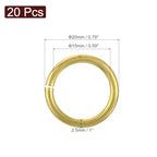 uxcell 20Pcs Open Jump Rings, 20mm/0.79" OD Brass Jump Ring Connectors 2.5mm Thick O Rings for Necklaces Bracelet Jewelry Making Keychain DIY Craft, Gold Tone - size: 20mmx2.5mm