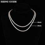 BREN 3mm 3 Prong Tennis Necklaces for Women Men, 18K White/Yellow Gold Plated 16/18 inches Round Cubic Zirconia Dainty Chain Jewelry - color: Gold-3mm, size: 18 inch