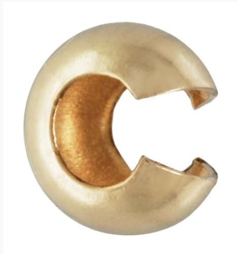 100pcs Crimp Bead Knot Covers 4mm (0.16 Inch) Small End Caps 18K Yellow Gold Plated Copper Brass for DIY Craft Jewelry Making CF8-4 - color: Gold, size: 4mm (0.16 inch) - 100pcs