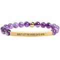 INSYOHO Dont Let the Hard Days Win Bracelet – Inspirational Healing Crystal Bracelet for Women & Men, Agate & Amethyst Beaded Adjustable, Motivational Gift for Stress Relief & Positivity - color: lavender crystal