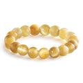 NLIEO Natural Gemstone Stretch Beaded Rings for Women Stackable Dainty Elastic Crystal Rings Jewelry - style: Golden Tigers Eye
