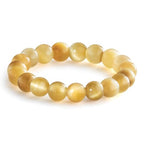 NLIEO Natural Gemstone Stretch Beaded Rings for Women Stackable Dainty Elastic Crystal Rings Jewelry - style: Golden Tigers Eye