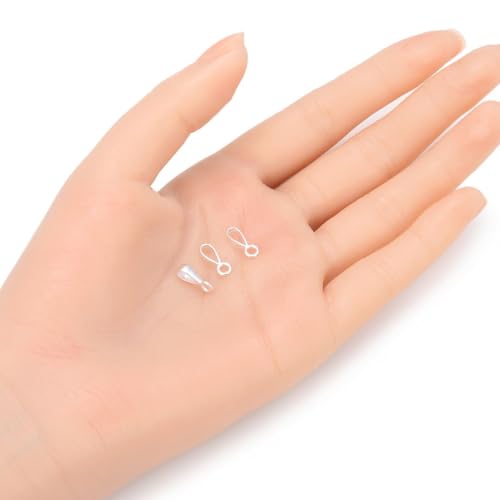 5pcs Adabele Authentic 925 Sterling Silver Hypoallergenic 11mm Pendant Clasp Folding Donut Bail Closed Loop Jumpring for DIY Craft Jewelry Making SS71-1 - color: Sterling silver