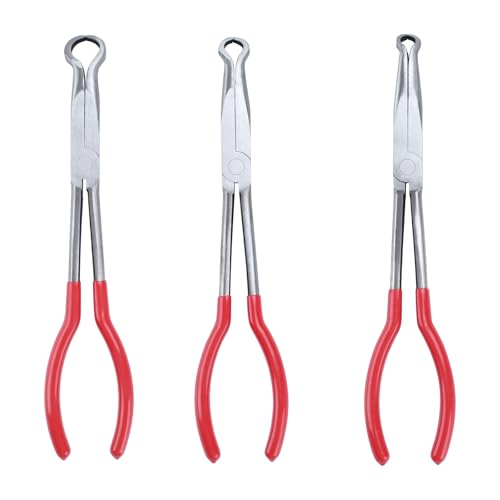 3 Pieces 11'' Long Nose Pliers Set, Cricle Plier O-shape Tip Craft Repairing Tool(0.2/0.5/0.7in) - size: 3 Pcs Cricle Plier-Red