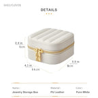 Small Jewelry Box, Easy Carried Travel Jewelry Organizer PU Leather Mini Holder Box Storage Case Portable, Necklace, Earring, Rings, Bracelets, Pure White - color: Pure White