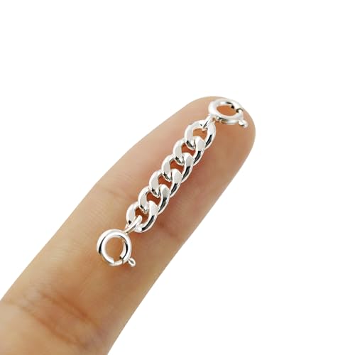 925 Sterling Silver Chain Extender Jewelry Necklace Lobster Clasps and Closures for Necklace Bracelet Jewelry Making Supplies(1piece) (3mm*2cm) - size: 3mm*2cm